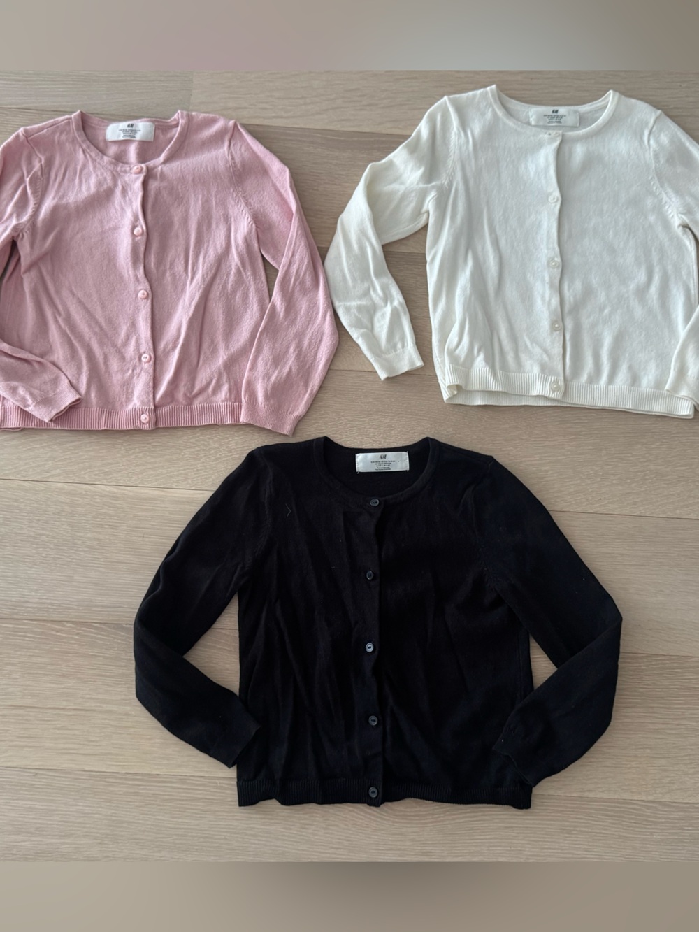H&M Lot of 3 Girls Cotton Cardigans Sweaters - Size 5/6 years